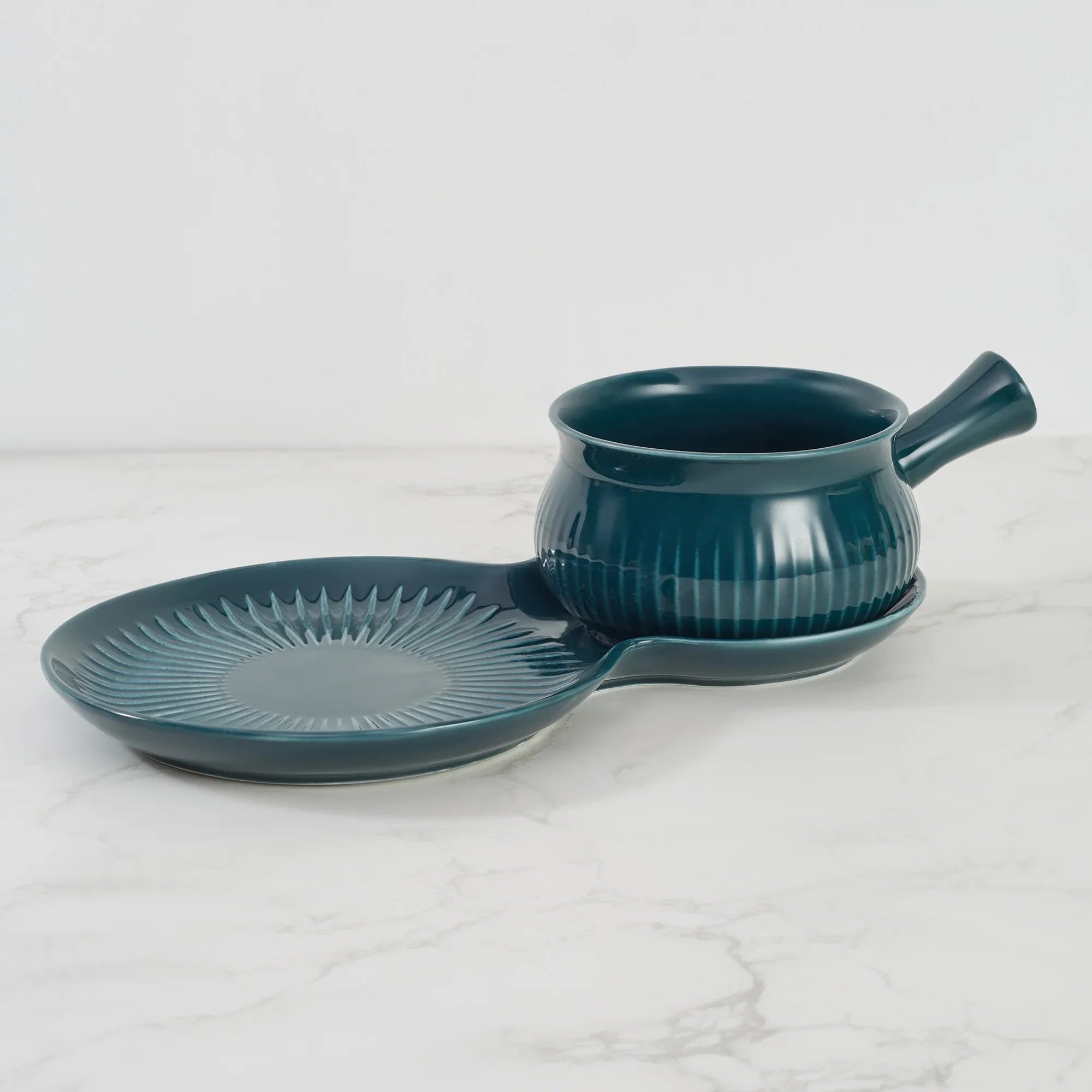 Ace Ceramic Soup Cup & Serving Platter Combo in Assorted Colour - HomeTown