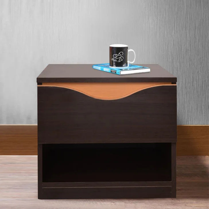 Swirl Night Stand in Wenge Colour - HomeTown