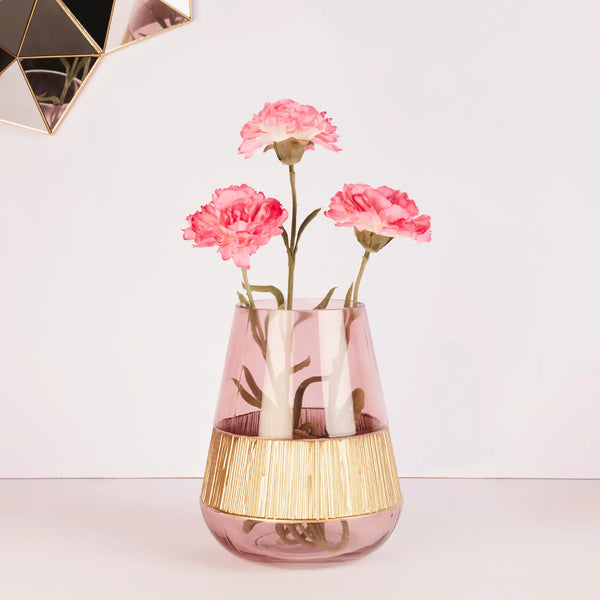 Alena Oval Glass Vase 21Cm in Blush Colour dimensions