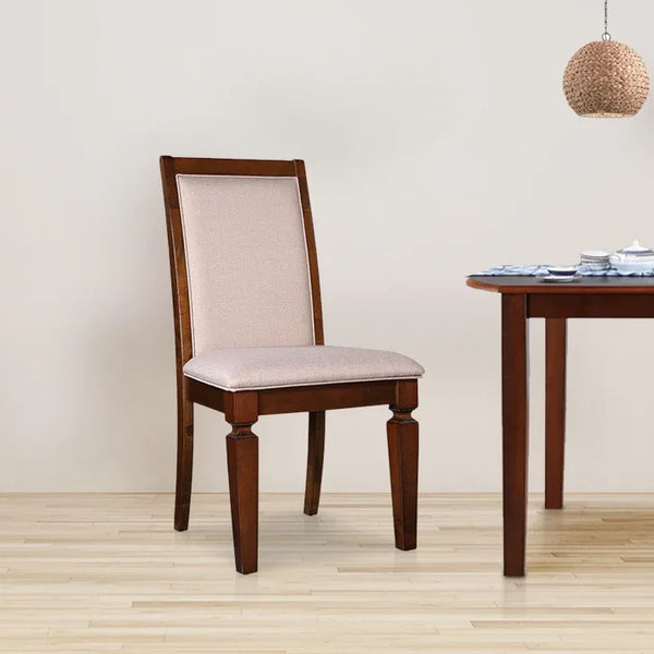 Bliss Solidwood Dining Chair Set of 2 in Beige Colour dimensions