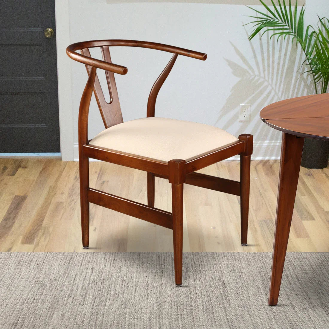 Kira Solidwood Wishbone Chair in Black Colour - HomeTown