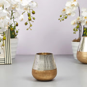 Phiona Glass Textured Handcrafted Mercury Vase 10 Cm in Gold Colour - HomeTown