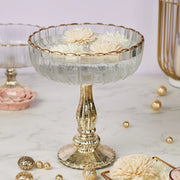 Phiona Glass Fluted Handcrafted Bowl 24 Cm in Gold Colour - HomeTown