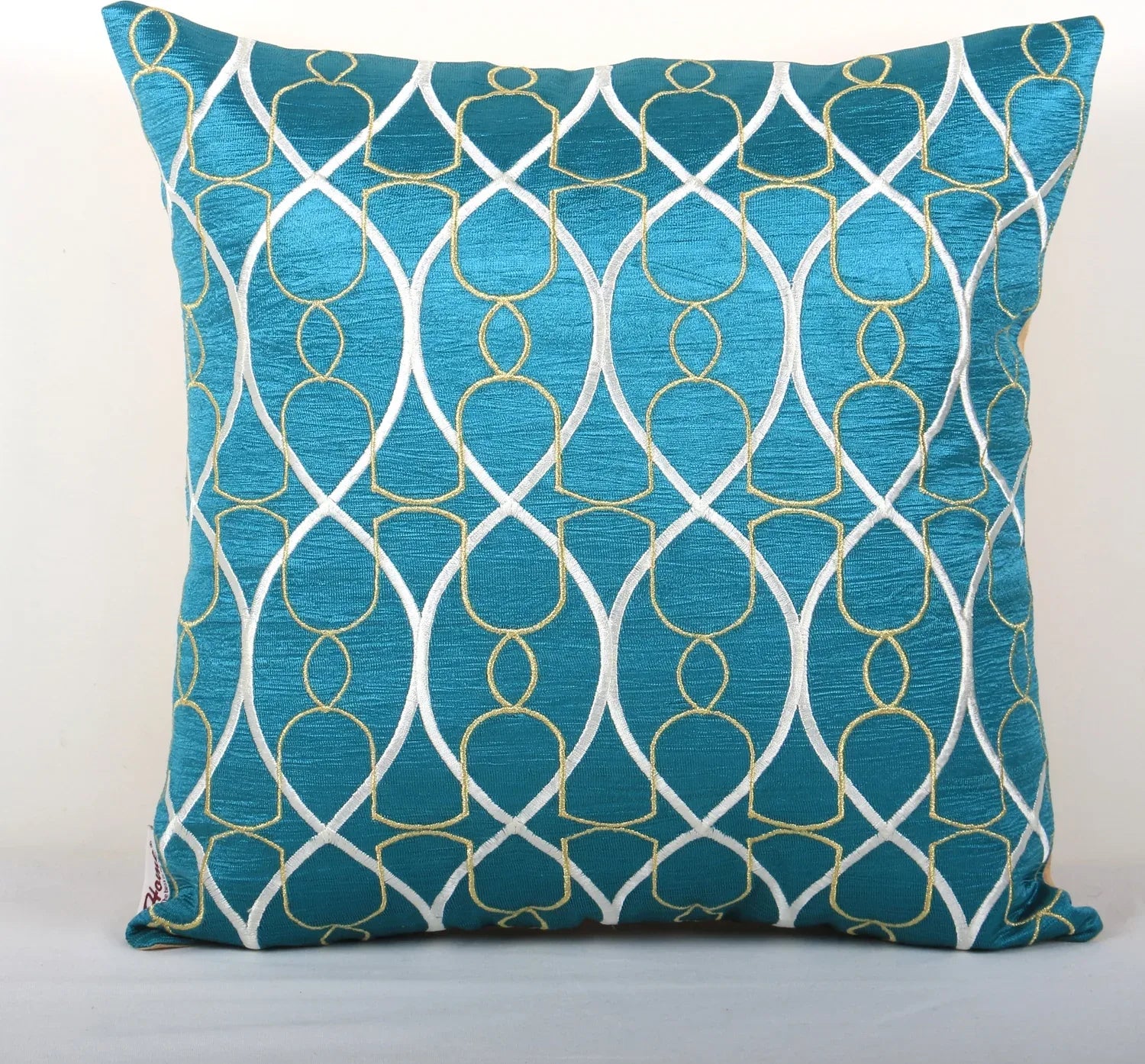 Embroidery Cushion Cover 40X40 Cm In Brown Colour By Sivya - HomeTown