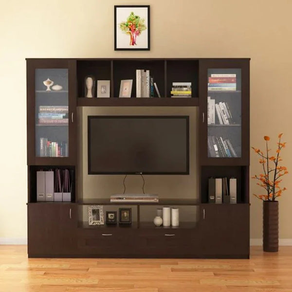 Missouri Engineered Wood Wall Unit in Dark Walnut Colour dimensions