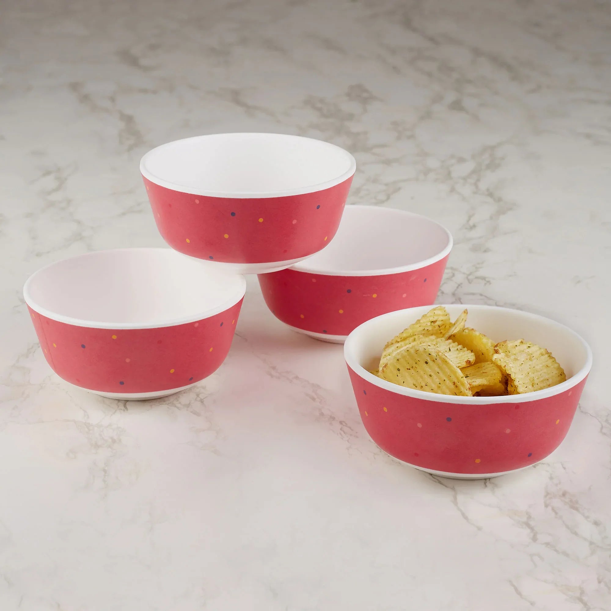 Good Life Melamine Round Veg Bowl Set of 4 in Multi Colour - HomeTown