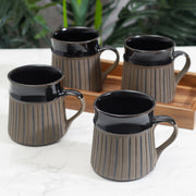 Fiesta Studio Pottery Ligne Coffee Mug 300 ML Set of 4 in Brown Colour - HomeTown