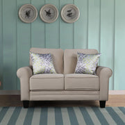 Claire Velvet Two Seater Sofa in Beige Colour - HomeTown