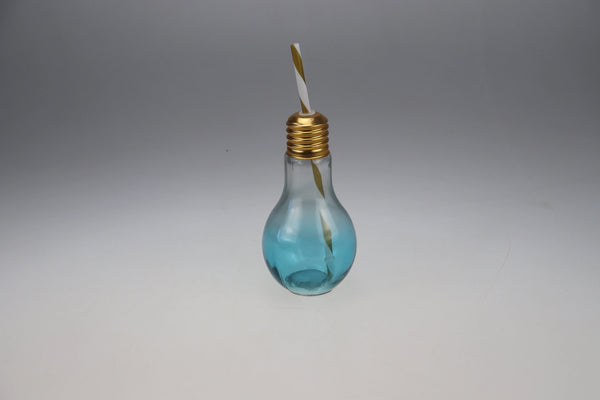 Bahamas Glass Bulb Sipper 400 Ml in Blue Colour dimensions