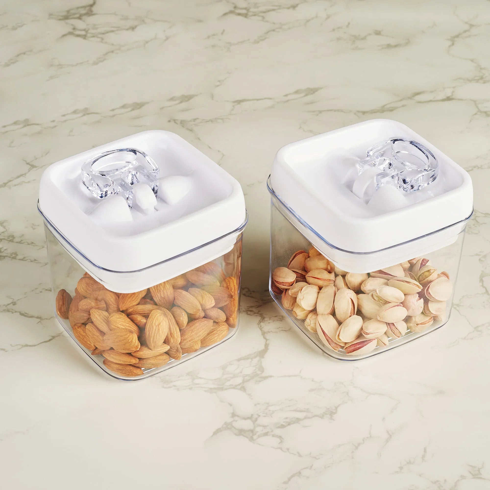 Robusto BPA Free Easy Lock Square Container 500ml Set of 2 in Transparent & White Colour - HomeTown