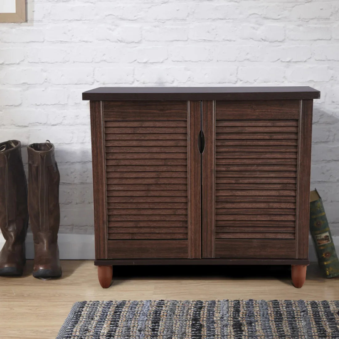 Riveria Engineered Wood Shoe Rack in Wenge Colour - HomeTown