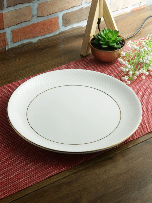 Royal Mezze Bone China Dinner Plate 27 Cm in White Colour dimensions