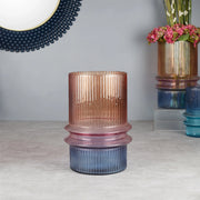 Phiona Glass Fluted Handcrafted Large Vase 31 Cm in Multi Colour - HomeTown