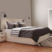 Minerva Engineered Wood Queen Bed with Hydraulic Storage in White Colour - HomeTown