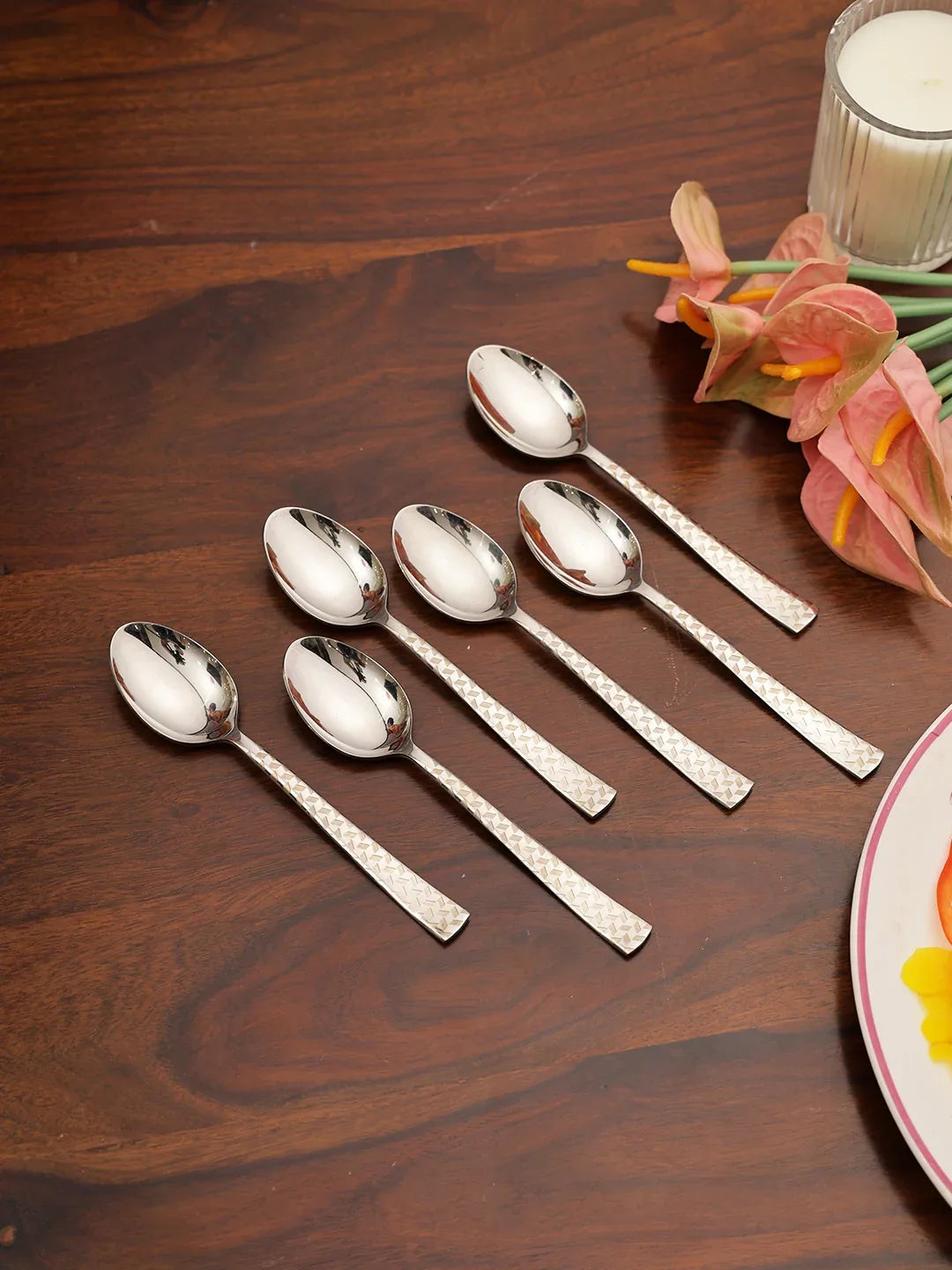 FNS Rhombo Baby Steel Spoon in Silver Colour - HomeTown