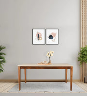 Siam Marble Top Six Seater Dining Table in Walnut Colour - HomeTown