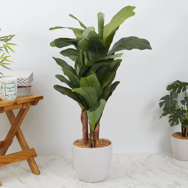 Ilana  Faux Banana Ceramic Potted Plant 76 Cm in Green Colour dimensions