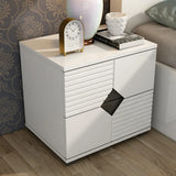 Gwen Night Stand in White & Denim Colour