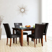 Eden Marble Finish Top 4 Seater Dining Set in Brown Colour - HomeTown