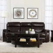 Plush Half Leather Three Seater Single Electric Recliner with Motion - HomeTown