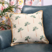 Indian Botanical Cotton Cushion Cover 40x40 cm in Multi Beige Colour - HomeTown