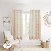 Amour Set Of 2 Embroidered Window Sheer Curtains 5 feet in Beige Colour - HomeTown