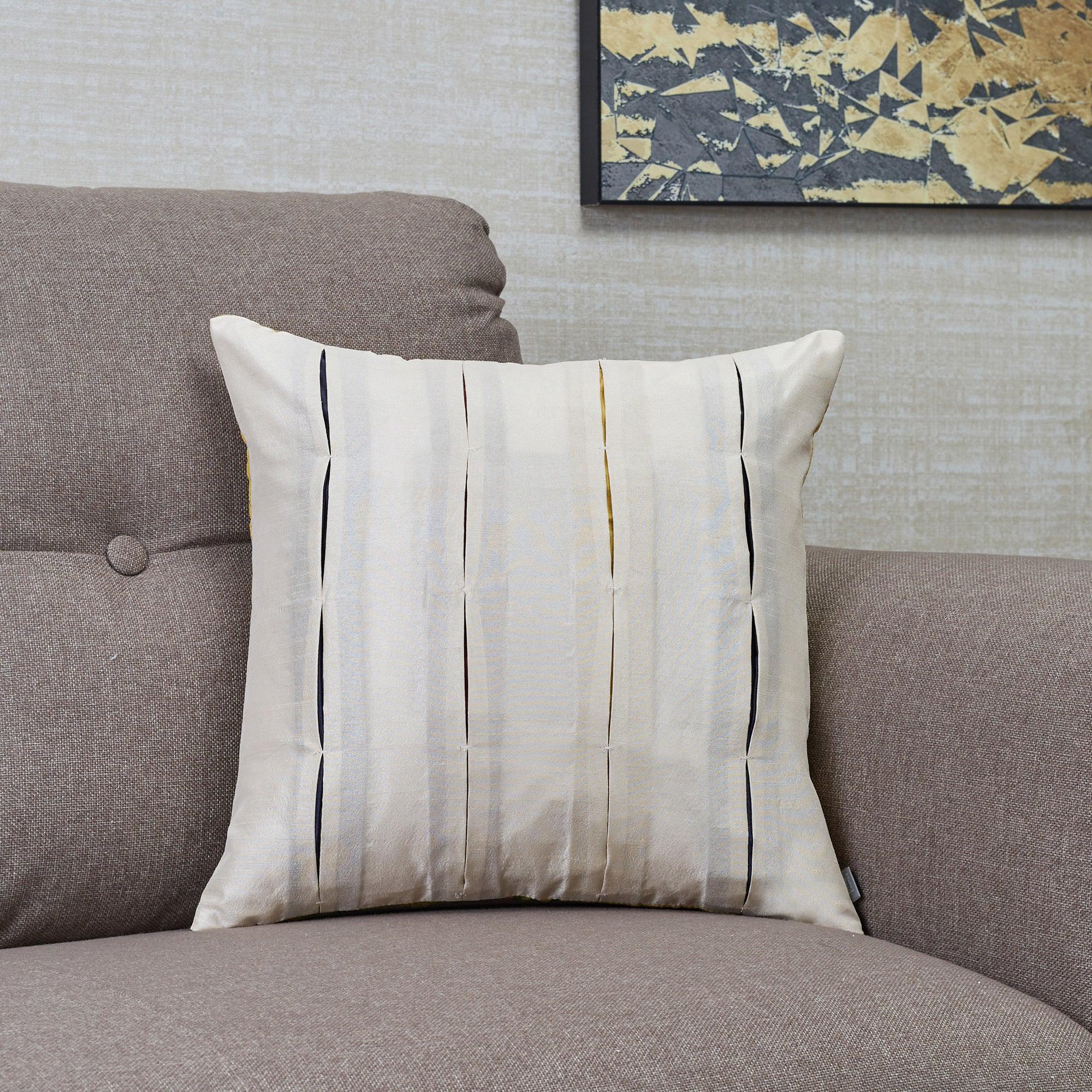Milan Cushion Cover 40x40 Cm in Off White Colour - HomeTown