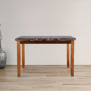 Eden Marble Finish Top 4 Seater Dining Table in Brown Colour - HomeTown