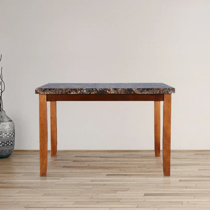 Eden Marble Finish Top 4 Seater Dining Table in Brown Colour - HomeTown