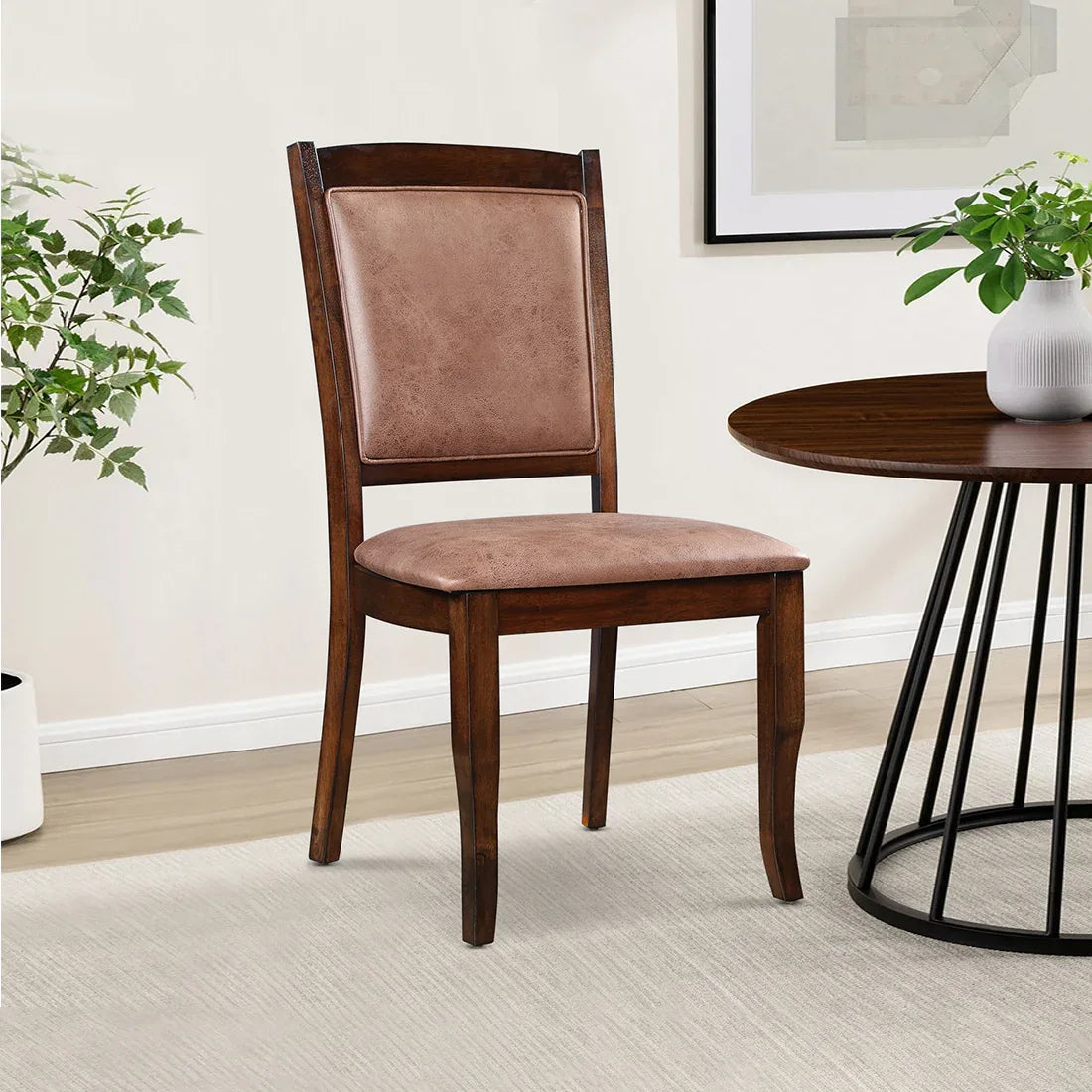 Nexus Solidwood Dining Chair Set Of 2 in Antique Cherry Colour - HomeTown