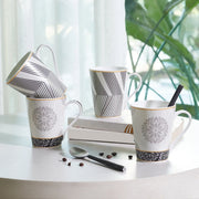 Sapphire Bone China Coffee Mug Set of 4 in Grey Colour - HomeTown