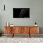 Haruki Acacia Wood Low Height Tv Unit in Teak Colour - HomeTown