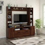 Antwerp Full Height TV Unit in Sheesham Colour - HomeTown