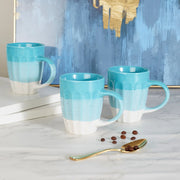 Emilia Ceramic Coffee Mug 320ml Set of 3 in Dusky Blue Colour - HomeTown