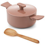 Ember Cookware Arcilla Ceramic Dutch Oven | 2.6 Litre Non Stick Non Toxic Pot with Metallic Lid | Isi Certified | Ceramic Cookware | Biryani Pot