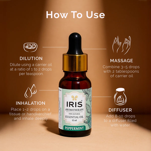 Iris Peppermint Essential Oil dimensions