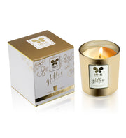 IRIS GLASS VOTIVE GOLD MUSK