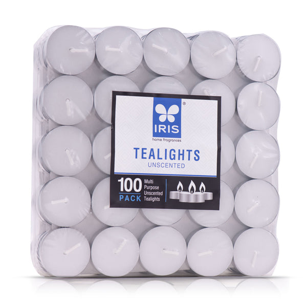 Iris Pack of 100 Unscented Tealight dimensions