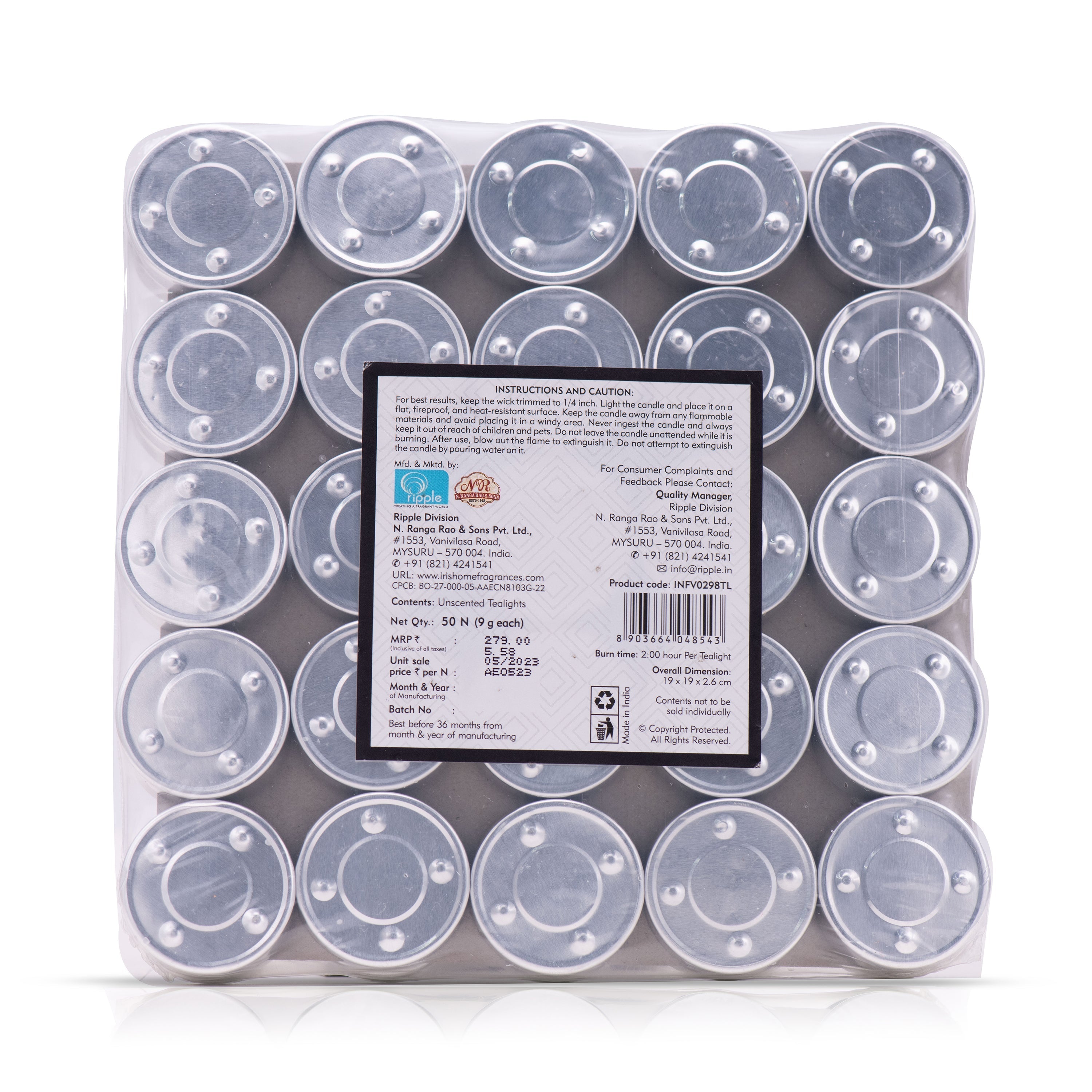 50PK 10GM TEALIGHT CANDLE