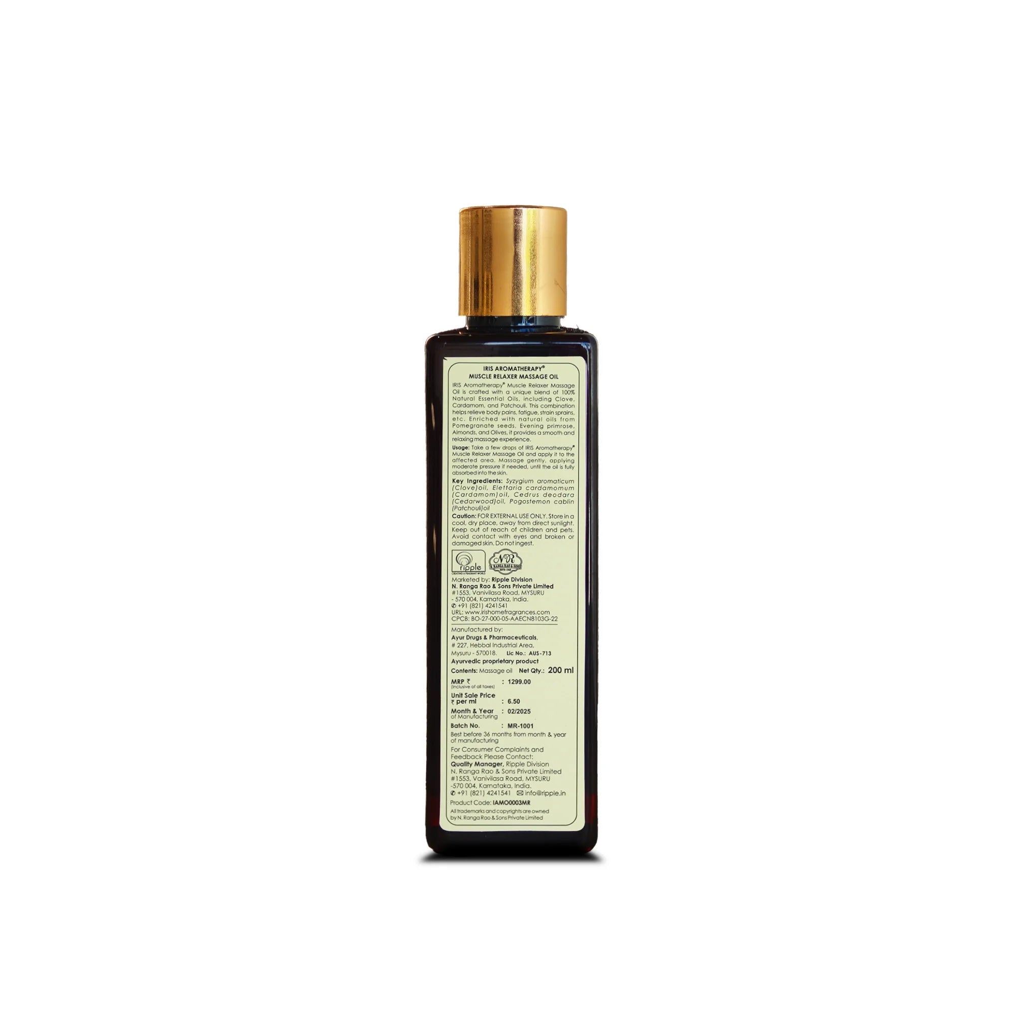 IRIS Muscle Relaxant Massage Oil
