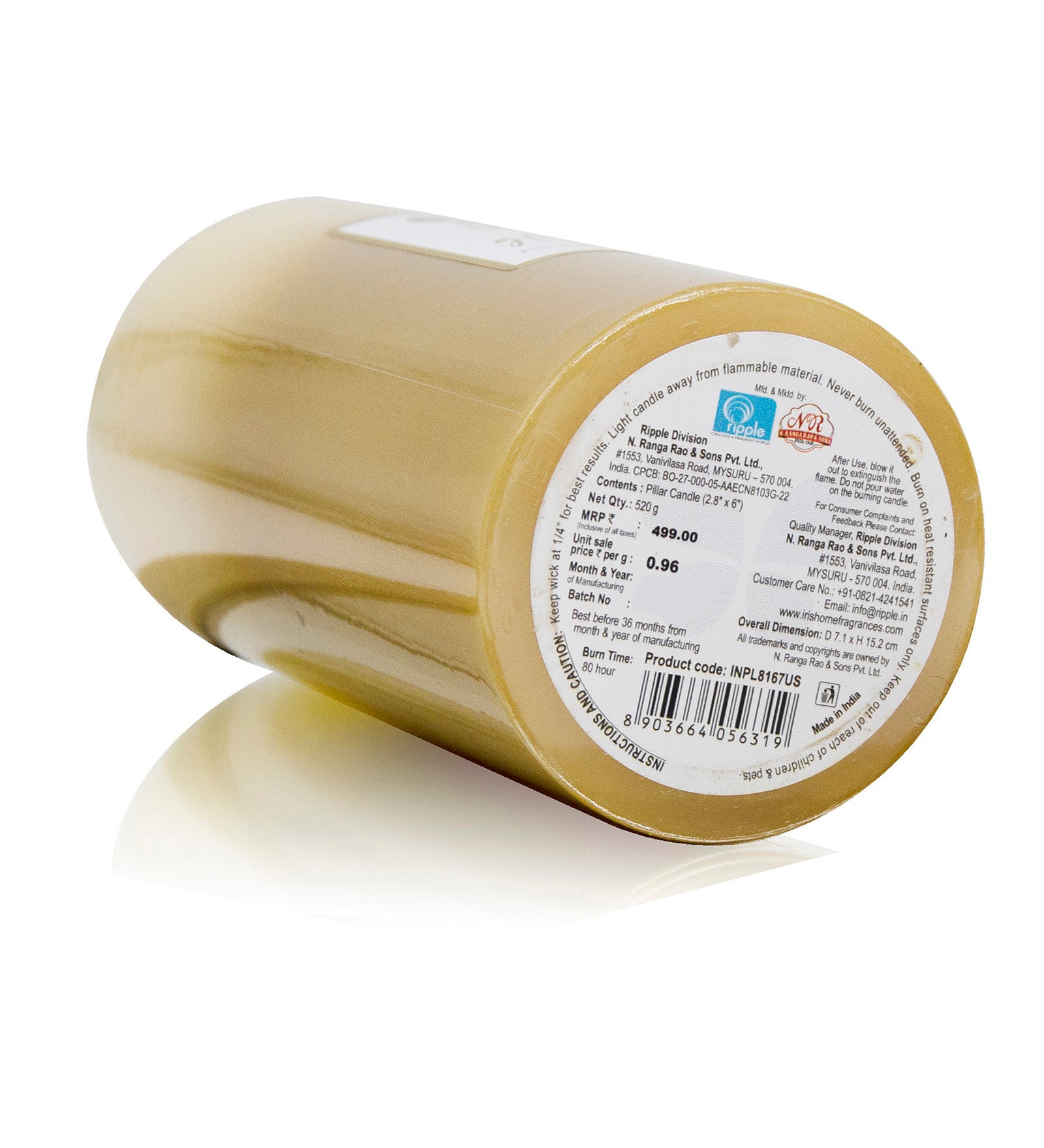 PILLAR CANDLE UNSCENTED