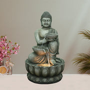 Aqua Bliss Polyresin Buddha Bowl Water Fountain 51X82Cm in Grey Colour - HomeTown