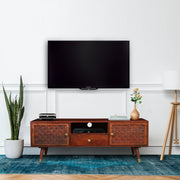 Phoolkari Full Height TV Unit in Honey Finish Colour - HomeTown