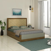 Petra King Bed With Box Storage in Walnut Colour - HomeTown
