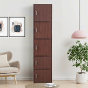 Albert Engineered Wood 5 Tier Cabinet in Cherry Brown Colour - HomeTown