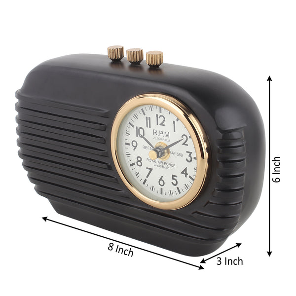 De Massion Radio Reverie Table Clock in Black dimensions