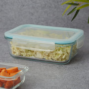 Robust Glass Rectangle Container with PP Lid 1050ML in Transparent Colour - HomeTown