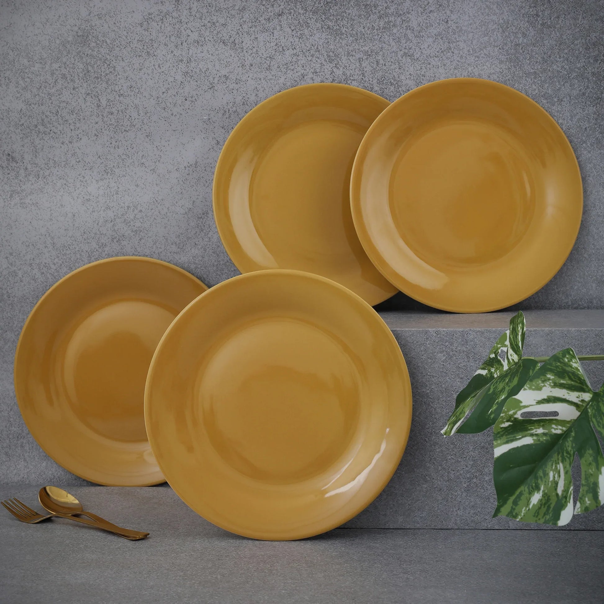 Palette Ceramic Inch Dinner Plate Pcs in Yellow Colour