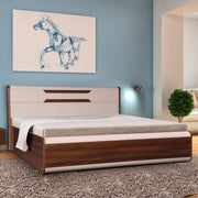 Canterbury Queen Size Bed with Box Storage in Fortune Walnut Colour - HomeTown