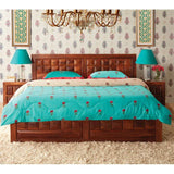 Woodrow Sheesham Wooden Rosewood King Bed in Honey Colour with Hydraulic Storage